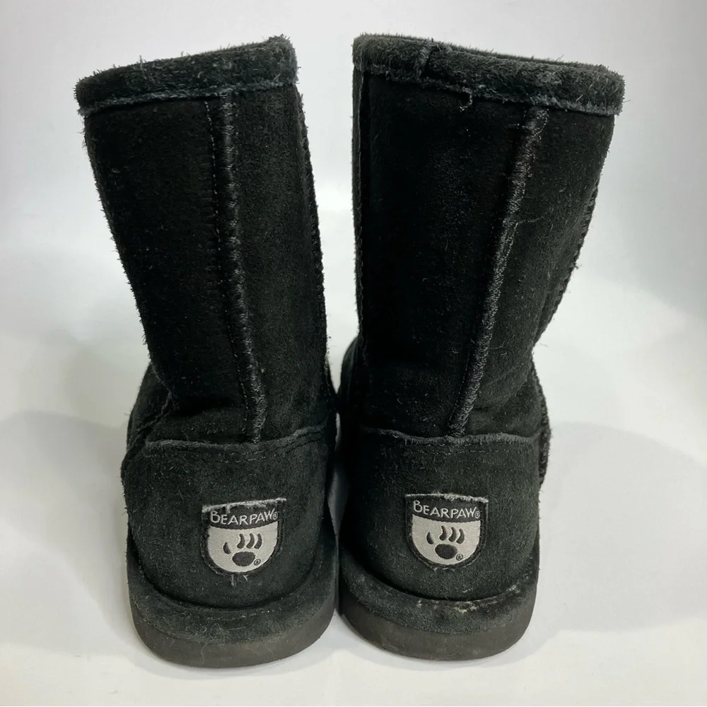 Bearpaw Elle youth black pull on‎ boots suede size 2Y casual trendy winter